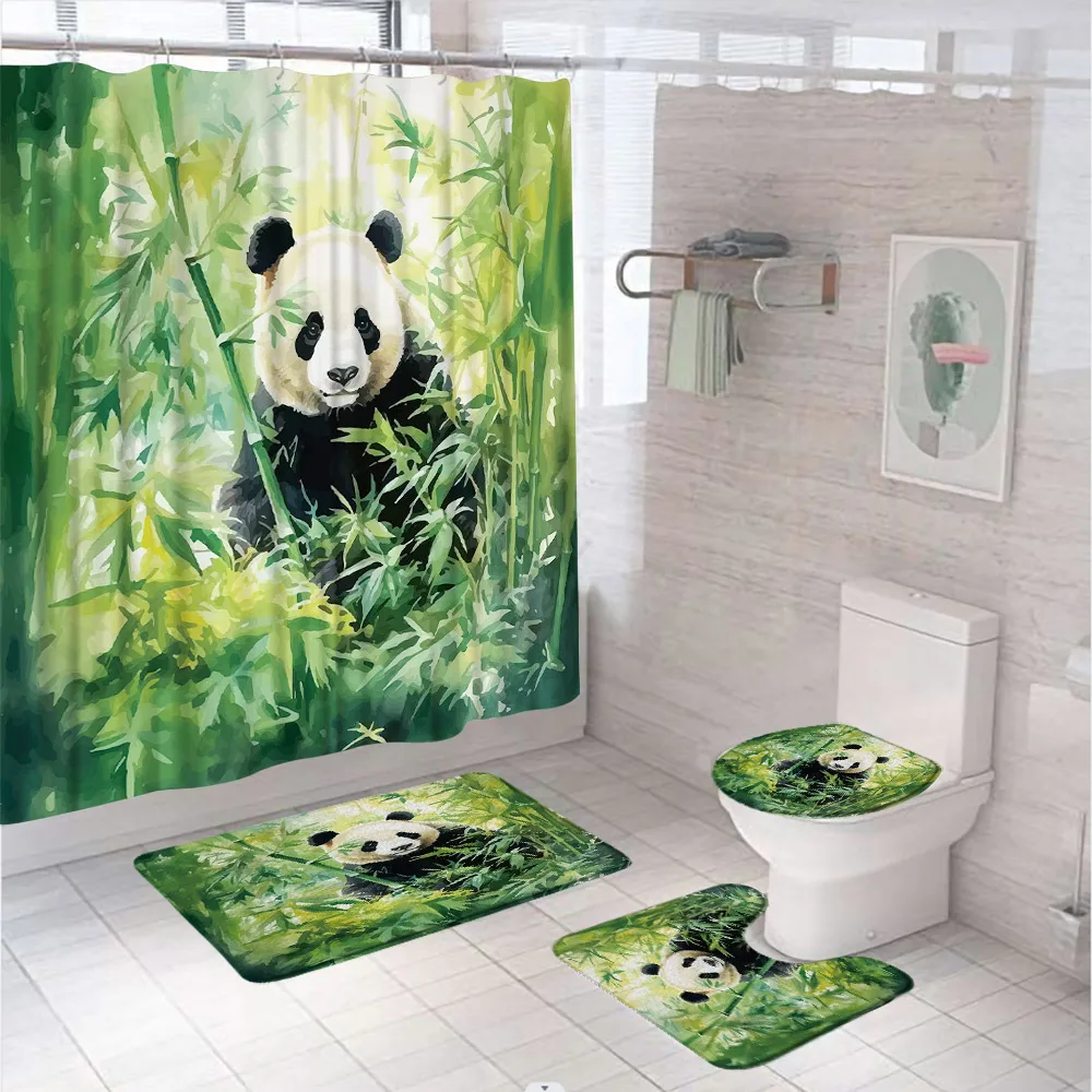 Bamboo Bath Mat - طقم ستائر حمام من الخيزران للحمام