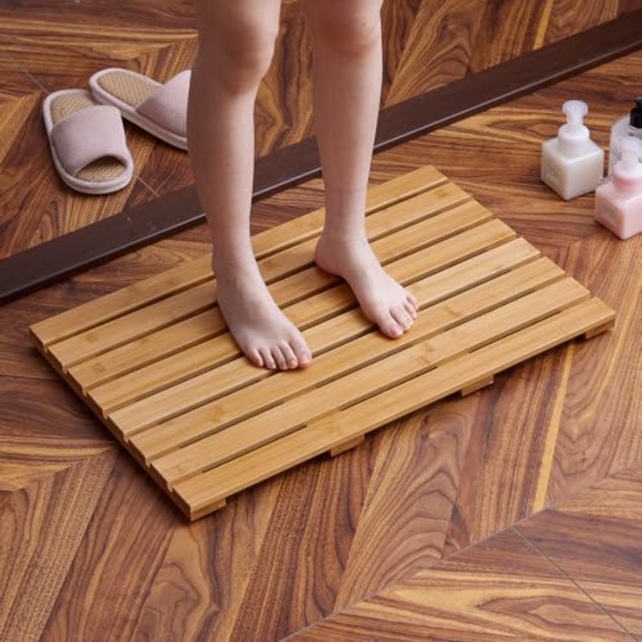 Bamboo Bath Mat - سجادة حمام من الخيزران مع قاعدة