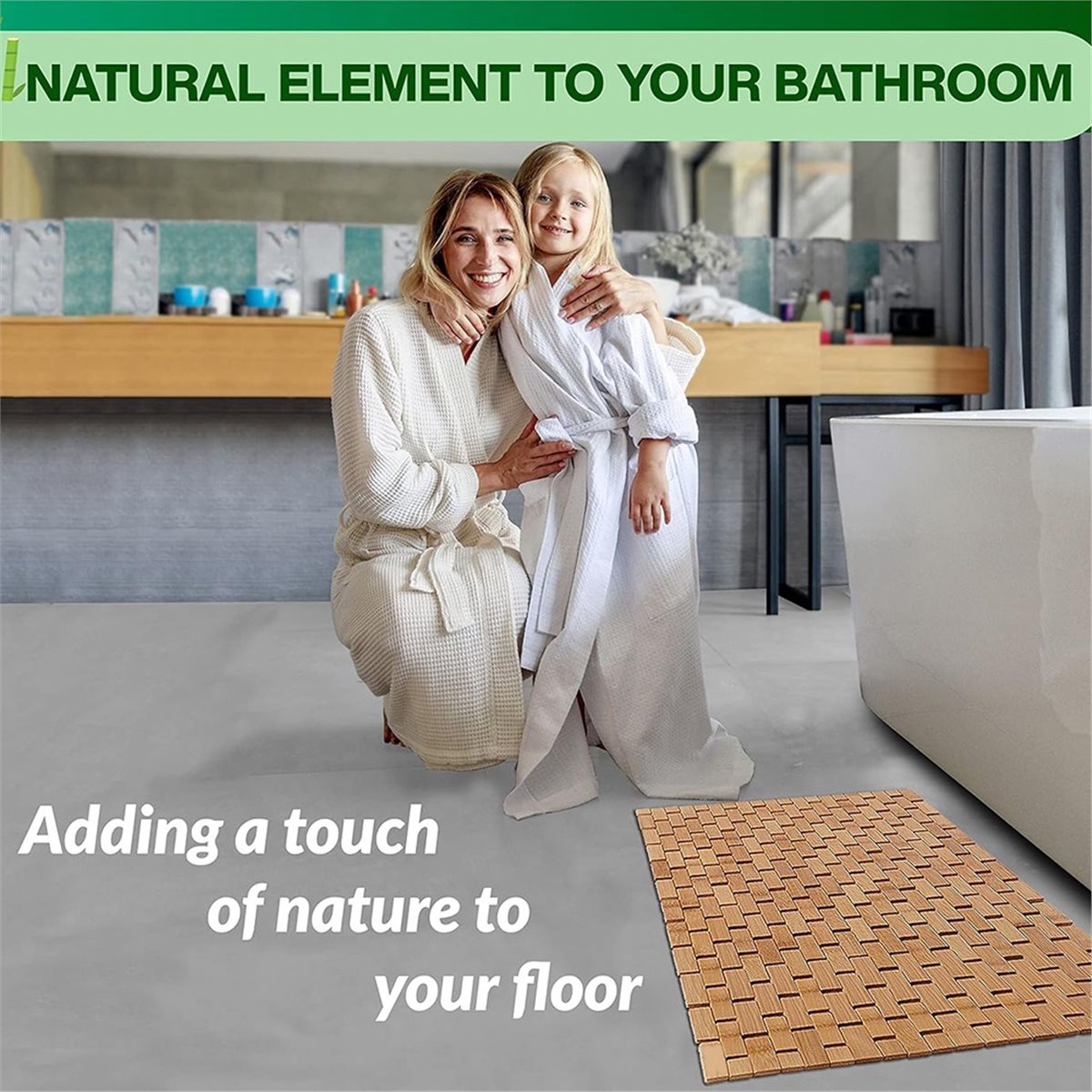 Bamboo Bath Mat - سجادة حمام من الخيزران من NOCM
