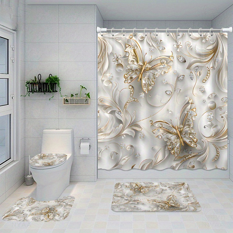 Bamboo Bath Mat - طقم ستائر دش على شكل فراشة