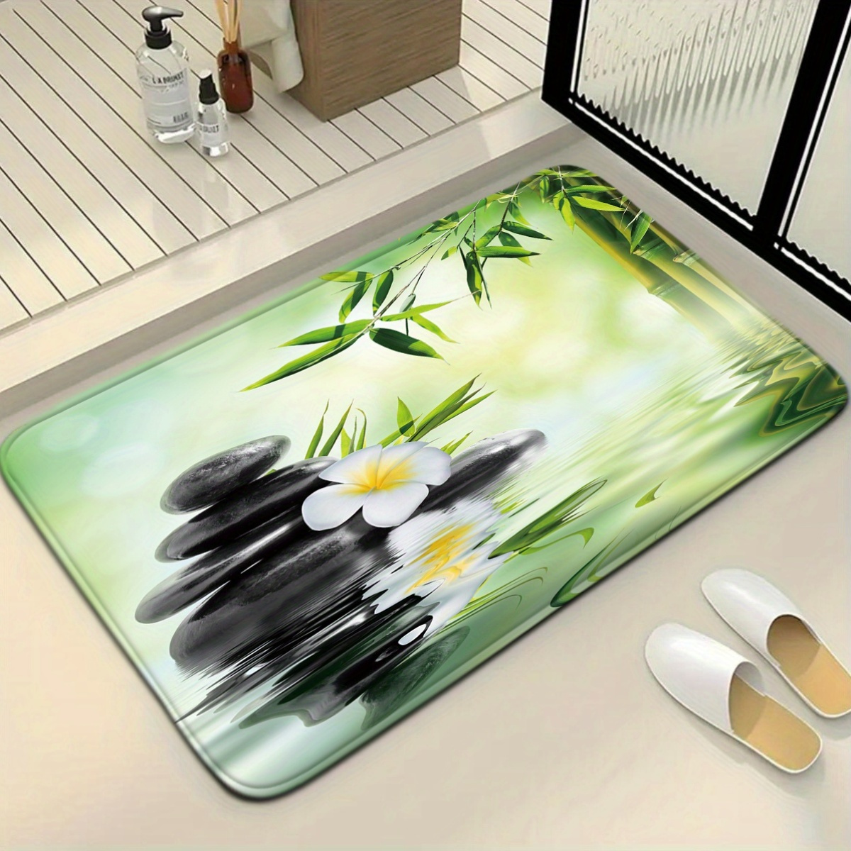 طقم مقعد المرحاض وحصيرة الحمام - مراجعة Bamboo Bath Mat وسعره