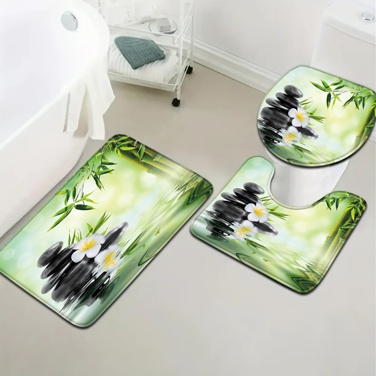 طقم مقعد المرحاض وحصيرة الحمام - مراجعة Bamboo Bath Mat وسعره