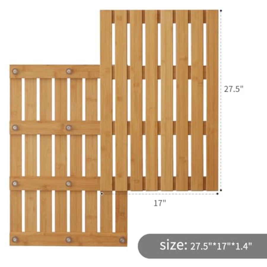 سجادة حمام من الخيزران مع قاعد - مراجعة Bamboo Bath Mat وسعره