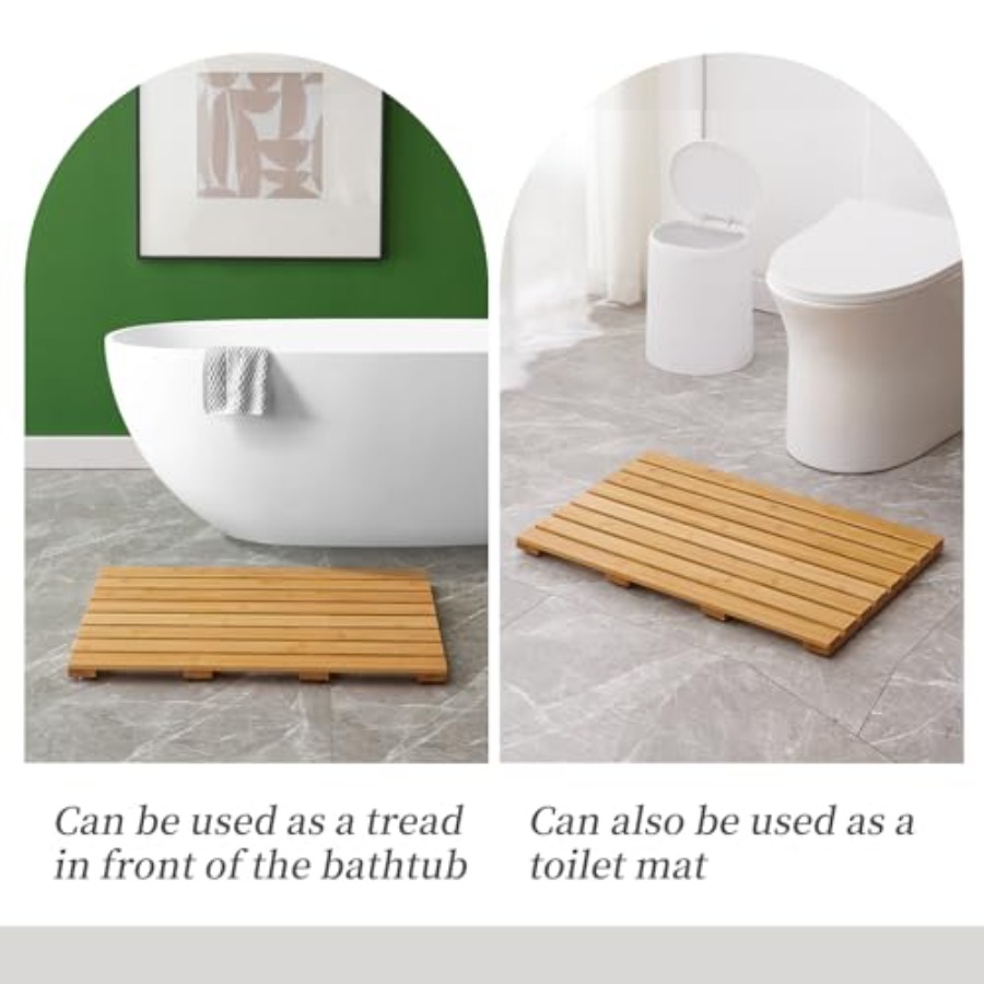 سجادة حمام من الخيزران مع قاعد - مراجعة Bamboo Bath Mat وسعره