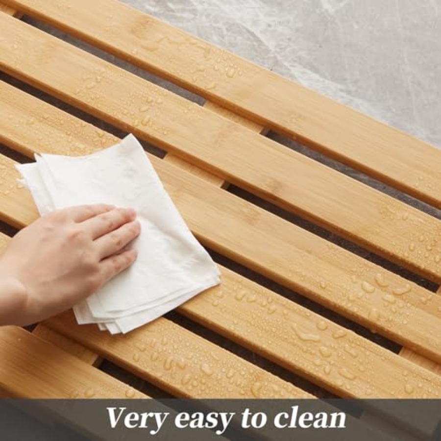 سجادة حمام من الخيزران مع قاعد - مراجعة Bamboo Bath Mat وسعره