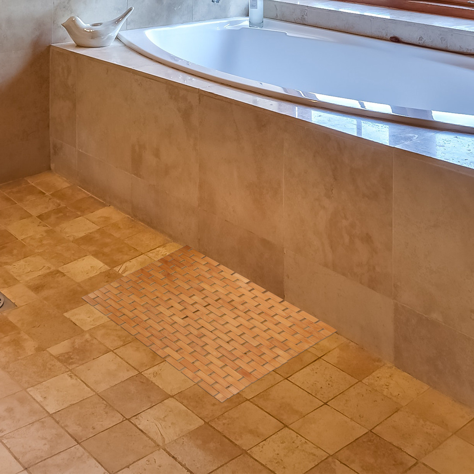 سجادة حمام من الخيزران مربعة ا - مراجعة Bamboo Bath Mat وسعره